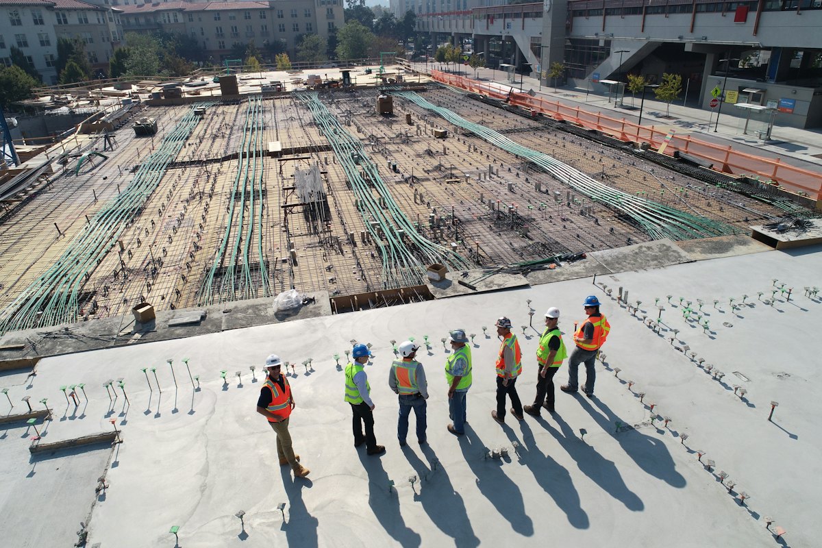 Construction site supervisors at work